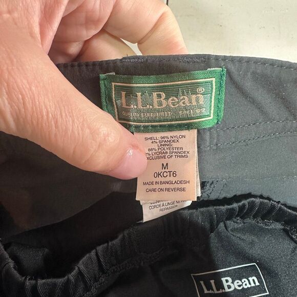 LL Bean Comfort Cycling Capris Pants‎ Removable Shorts Size Medium Black Hiking - Picture 3 of 16